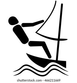 This is sport pictogram, sailing sport, games. Ideal for materials on sport and institutional