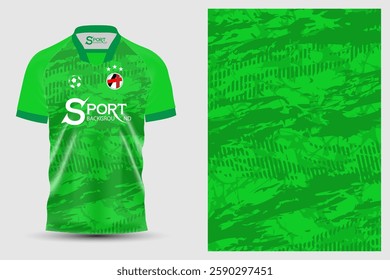 This sports shirt features a collar, embroidered with the “S Sport” logo, and geometric patterns on a bright green background, giving it a modern and lively feel.