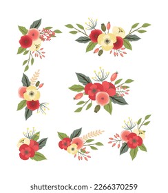 This is Spring watercolor flowers Vector Collection.