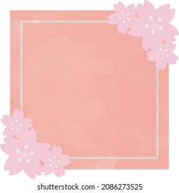 Esta es una ilustración de cuadro cuadrado con un motivo de flor de cerezo.