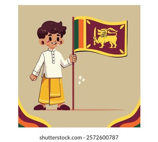 This Sri Lanka flag vector illustration captures the essence of the nation’s pride and heritage, making it an ideal representation for Independence Day celebrations