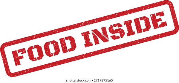 This stamp signifies that a package or container holds food items within it. Ideal for shipping labels, packaging, or storage instructions.