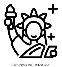 This Statue of Liberty icon is suitable for 4th of July, Independence Day, etc