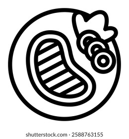 This Steak icon is suitable for Restaurant Menu, Food, etc