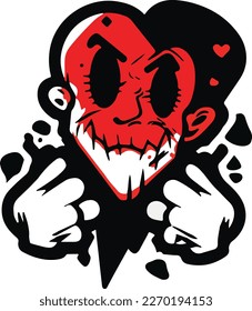 this is sticker  but it can also be used as print sweatshirt  heart  half heart  half skeleton   white gloves