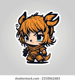 This sticker depicts an adorable girl fox in a fighting pose, exuding both fierceness and cuteness. With her determined expression and dynamic stance, she adds a touch of bravery and charm.
