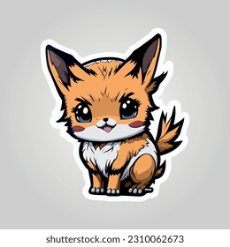 This sticker features an adorable depiction of an orange wolf with a fluffy coat, exuding both cuteness and a hint of wildness. With its endearing expression and vibrant fur, it captures the charm.