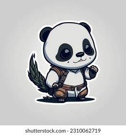 Esta pegatina muestra una adorable representación de un panda en una postura atrevida, irradiando encanto y curiosidad. Con su expresión lúdica y su espíritu aventurero, añade una sensación de emoción.