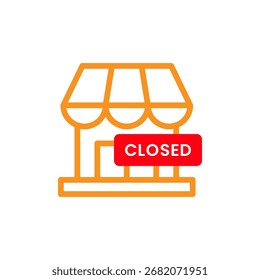 This store is currently not operating concept illustration. Graphic elements for user interface pages, infographics, icons, etc