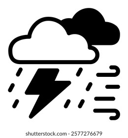 This Storm icon is suitable for weather, season, meteorology, etc.