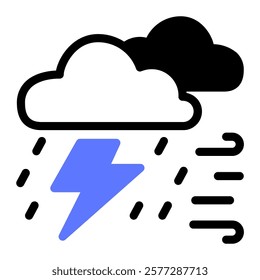 This Storm icon is suitable for weather, season, meteorology, etc.