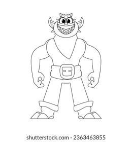 Das ist ein seltsamer und einzigartiger Charakter aus einem Cartoon. Kinderfarbseite.