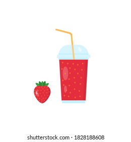 This is a strawberry juice isolated on white background.
