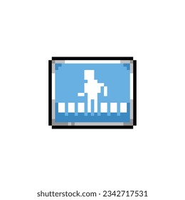 this is street sign icon in pixel art with blue color and white background this item good for presentations,stickers, icons, t shirt design,game asset,logo and your project.