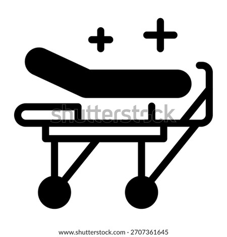 This Stretcher icon is suitable for pharmacy.
