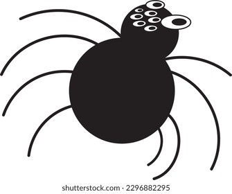 This striking illustration of a black spider with creepy eyes captures the eerie beauty of this fascinating insect.