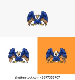 This striking image features a dynamic eagle emblem with outstretched wings, symbolizing freedom, power, and American patriotism. The design, rendered with bold lines and vibrant colors, is perfect