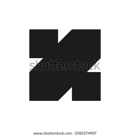 This is a striking postmodern abstract geometric shape that reflects brutalist design elements, and it truly embodies the trendy retro aesthetics characteristic of Y2K, adding a unique vintage flair