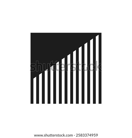 This striking postmodern abstract geometric design showcases bold contrasts and dynamic lines, truly embodying the retro Y2K aesthetics while incorporating a distinct brutalist artistic style