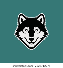 "This striking stylized wolf head features bold black and white contrasts, making it an eye-catching design for logos branding or wildlife-themed projects. Ideal for outdoor brands and  sports teams.