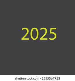  This striking vector design features the year "2025" prominently displayed in bold white lettering against a vibrant 