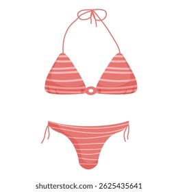 This striped bikini top and bottom is perfect for enjoying a day at the beach