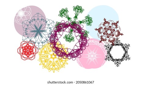 This is a stroke illustration art that forms a motif using a vector isolated on a white background.