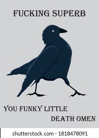 This strutting raven is the perfect addition to any ornithophile. Vectorized for prints of any size.