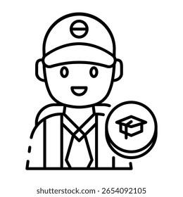 This Student (boy) icon is suitable for Indonesia Independence Day, etc