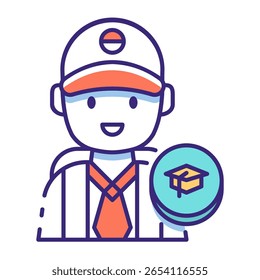 This Student (boy) icon is suitable for Indonesia Independence Day, etc