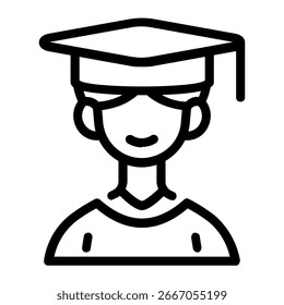 Este ícono de estudiante es adecuado para la universidad, la escuela, la Educación, etc.
