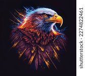 This stunning eagle illustration captures the majestic beauty and strength of the iconic bird of prey. With intricate details and bold colors, this illustration is perfect for a variety of projects.