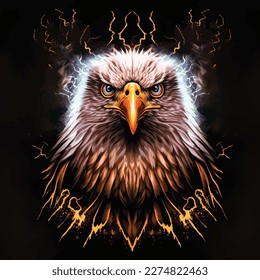 This stunning eagle illustration captures the majestic beauty and strength of the iconic bird of prey. With intricate details and bold colors, this illustration is perfect for a variety of projects.