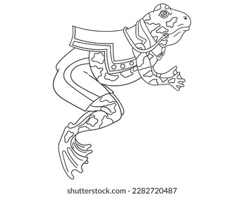 This stunning frog illustration is perfect for coloring book enthusiasts of all ages. With intricate details and bold lines, it's sure to provide hours of creative fun and relaxation.