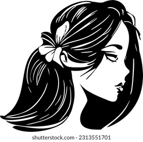 This stunning vector illustration captures the timeless beauty and grace of a woman's face. The artwork showcases exquisite attention to detail, highlighting delicate features and conveying a sense of