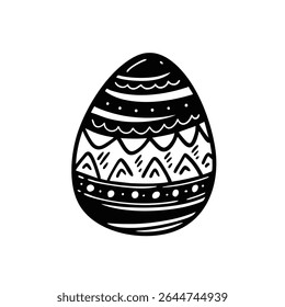 This stylish black and white decorative Easter egg showcases intricate patterns, making it perfect for spring decor