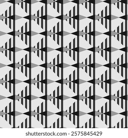 This is a stylish black and white geometric pattern that is ideal for contemporary design projects and aesthetics