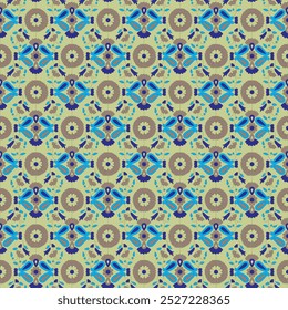 This stylish blue and green pattern on a soothing green background is sure to add a pop of color to any room. Made from high-quality materials, this design is both eye-catching and durable. Perfect fo