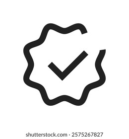 This stylish checkmark icon has a unique design, ideal for representing approval in digital applications and enhancing user experience, engagement, and interaction across the platform