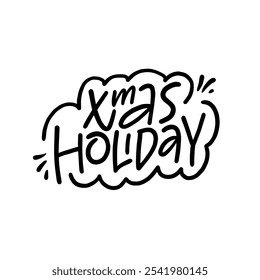 This stylish hand-lettered design beautifully showcases the phrase Xmas Holiday to spread festive cheer and joy