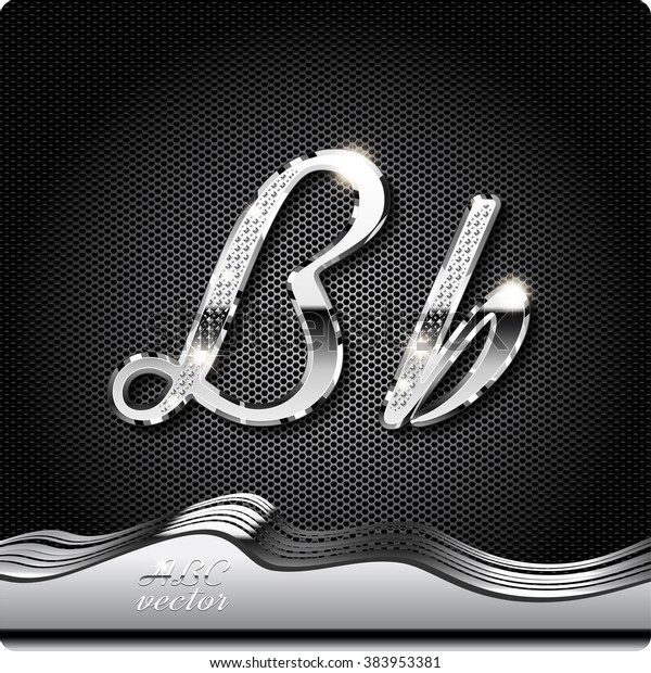 This Stylish Metal Chrome Cursive Letters Stock Vector (Royalty Free ...