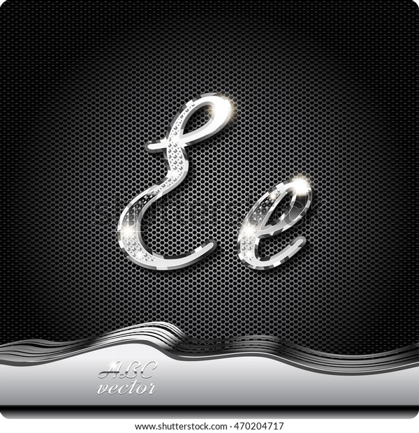 This Stylish Metal Chrome Cursive Letters Stock Vector (Royalty Free ...