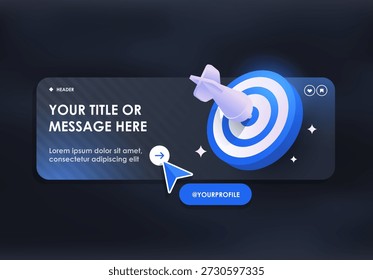 This stylish and modern target graphic design showcases a dart, ideally suited for marketing and goalsetting themes