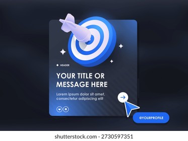 This stylish and modern target graphic design showcases a dart, ideally suited for marketing and goalsetting themes