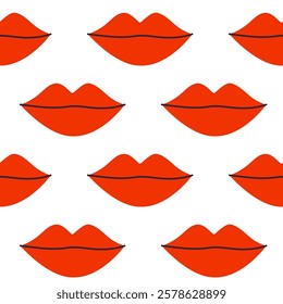 This is a Stylish Red Lips Pattern that is ideal for Fashion and Beauty Design projects