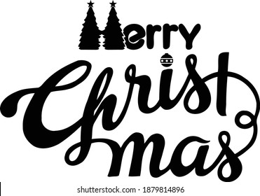 This stylized design will make your Christmas very merry.  This cut files features Merry Christmas with a set of Christmas tree forming the letter M in the word merry. 