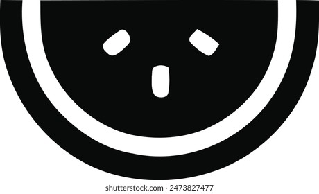 This is a stylized icon for the emoji character known as the 'sadge' or upside down smiley face