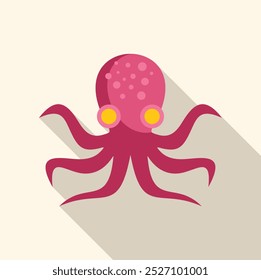 This stylized icon of a pink octopus is perfect for projects related to marine life, nature, and ocean conservation