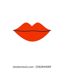 This is a stylized illustration of red lips, perfect for themes focused on beauty and fashion