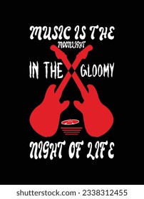 TIPOGRAFÍA PERSONALIZADA VINTAGE MÚSICA T DISEÑO DE CAMISETAS
